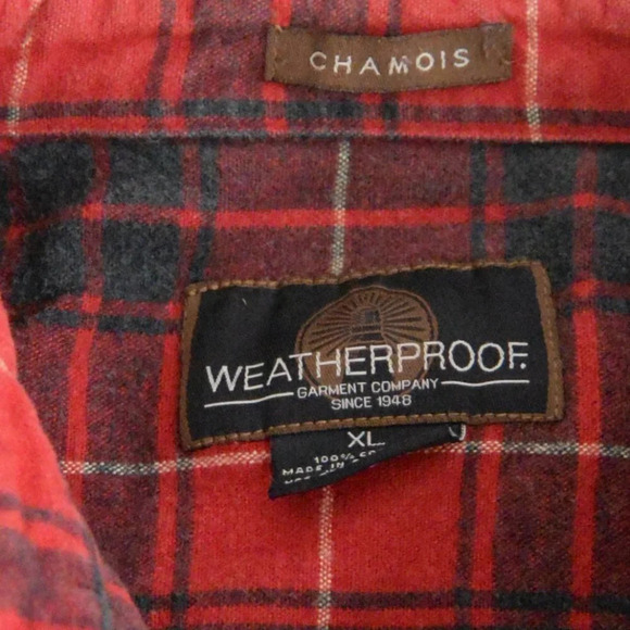 Weatherproof Red & Black Checker Thick 100% Cotton Button Up Gorpcore Shirt XL - Picture 5 of 12